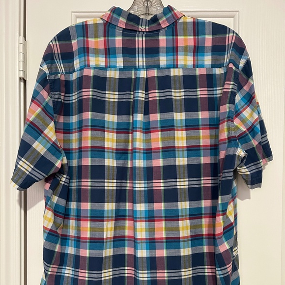 chubbies The Nutter Pink/Blue Plaid Short Sleeve Popover Shirt Size L - Picture 3 of 4